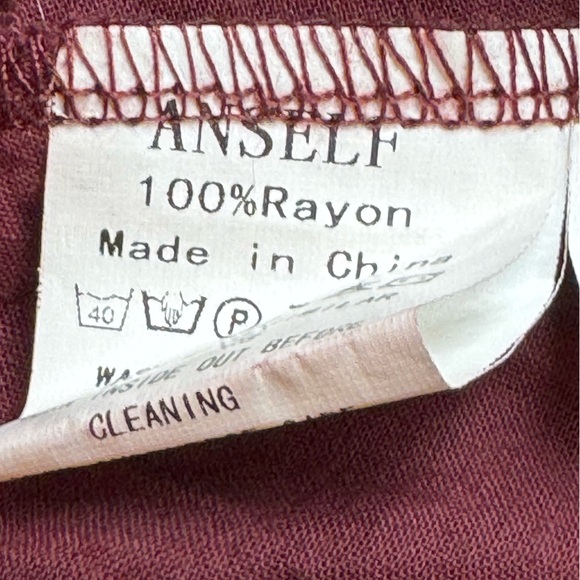 Anself Flowy Long Sleeve Asymmetrical Tunic Boho witchy Dress - maroon small - Picture 8 of 8